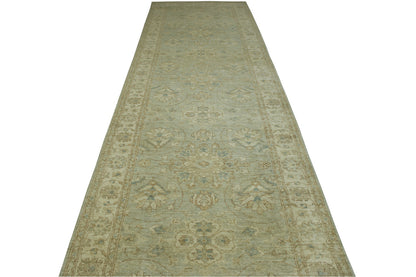 Oushak Whitewash Chobie Wool Hand Knotted Rug 4.0X12.0 -b-144