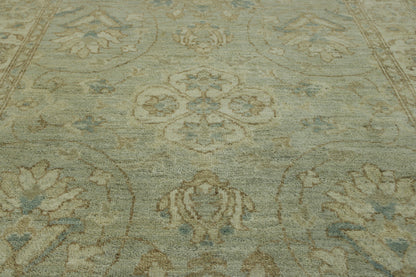 Oushak Whitewash Chobie Wool Hand Knotted Rug 4.0X12.0 -b-144