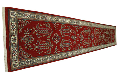 Traditional Fine Indo Sharukh Wool Hand Knotted Rug 2.6X14.0 -w2290