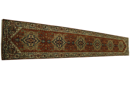 Tribal Indo Heriz Wool Hand Knotted Rug 2.6x16.0 -w20074