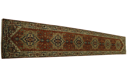 Tribal Indo Heriz Wool Hand Knotted Rug 2.6x16.0 -w20074