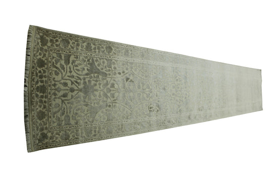 Traditional Haji Jalili Wool/silk Hand Knotted Rug 2.6x14.0 -w20057