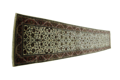 Traditional Indo Mashad Wool Hand Knotted Rug 3.0x14.0 -w20023