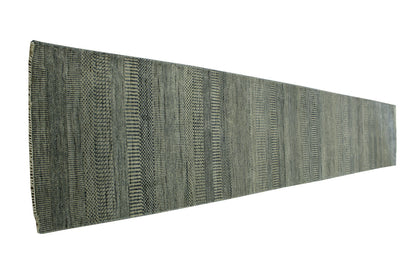 Modern Grass Design Wool/silk Hand Knotted Rug 2.6X14.0 -w20167