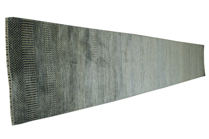 Modern Grass Design Wool/silk Hand Knotted Rug 2.6X14.0 -w20167