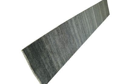 Modern Grass Design Wool/silk Hand Knotted Rug 2.6X14.0 -w20168