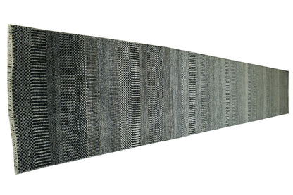 Modern Grass Design Wool/silk Hand Knotted Rug 2.6X14.0 -w20168