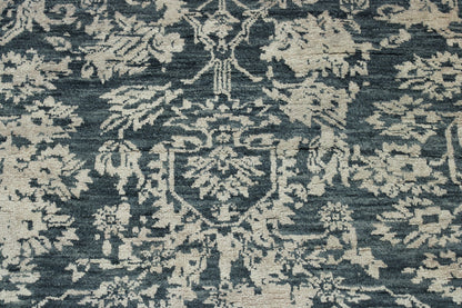 Modern Abstract Broken Design Wool/silk Hand Knotted Rug 2.6X14.0 -w20164