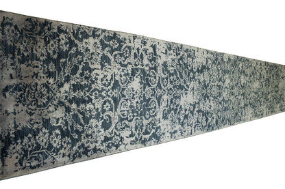 Modern Abstract Broken Design Wool/silk Hand Knotted Rug 2.6X14.0 -w20164