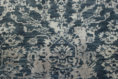 Modern Abstract Broken Design Wool/silk Hand Knotted Rug 2.6X14.0 -w20164