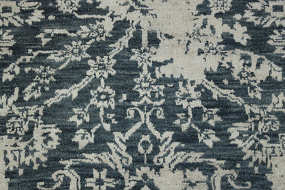 Modern Abstract Broken Design Wool/silk Hand Knotted Rug 2.6X14.0 -w20164