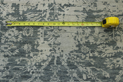 Modern Abstract Broken Design Wool/silk Hand Knotted Rug 2.6X14.0 -w20164