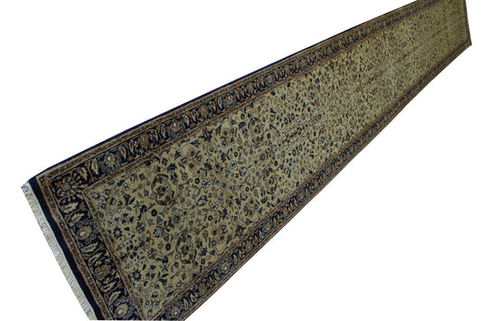 Traditional Fine Indo Farahan Wool Hand Knotted Rug 2.6x20.0 -w2291