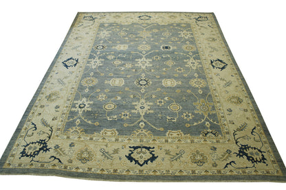 Oushak Whitewash Chobie Wool Hand Knotted Rug 10.0x14.0 - w5110