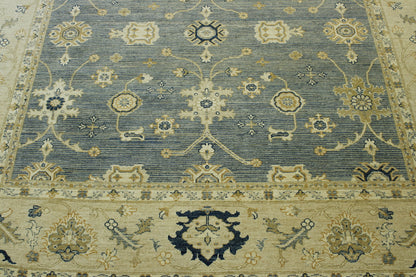 Oushak Whitewash Chobie Wool Hand Knotted Rug 10.0x14.0 - w5110