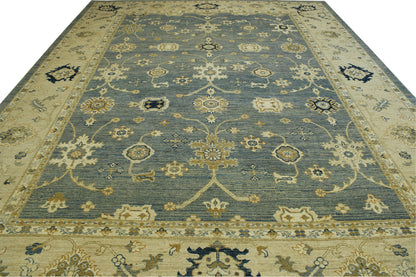 Oushak Whitewash Chobie Wool Hand Knotted Rug 10.0x14.0 - w5110