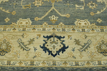 Oushak Whitewash Chobie Wool Hand Knotted Rug 10.0x14.0 - w5110