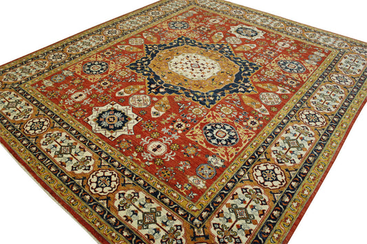 Tribal Vege-dye Mamluk Wool Hand Knotted Rug 8.0x10.0 - w5096