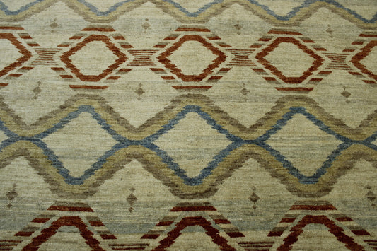 Tribal Morrocan Design Wool Hand Knotted Rug 8.0x10.0 - w5114