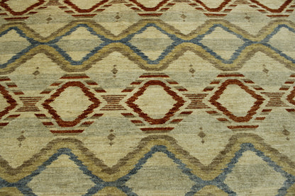 Tribal Morrocan Design Wool Hand Knotted Rug 8.0x10.0 - w5114