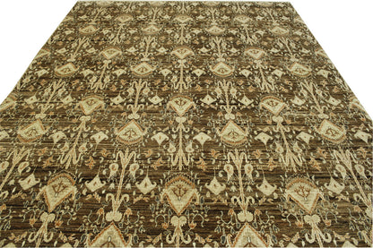 Tribal Vege-dye Ikat Wool Hand Knotted Rug 8.0x10.0 - w5097