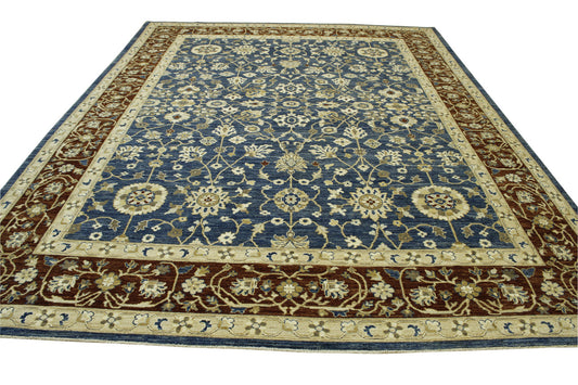 Oushak Whitewash Chobie Wool Hand Knotted Rug 9.0x12.0 - w5102