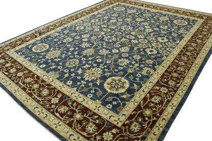 Oushak Whitewash Chobie Wool Hand Knotted Rug 9.0x12.0 - w5102