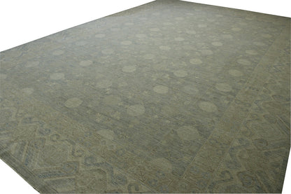 Oushak Whitewash Chobie Wool Hand Knotted Rug 12.0X18.0 - w5119