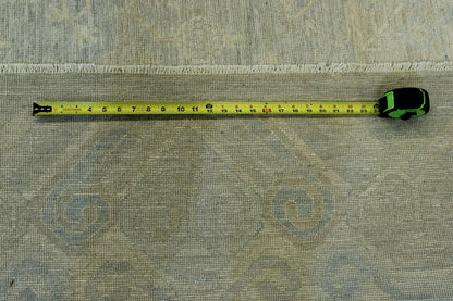 Oushak Whitewash Chobie Wool Hand Knotted Rug 12.0X18.0 - w5119