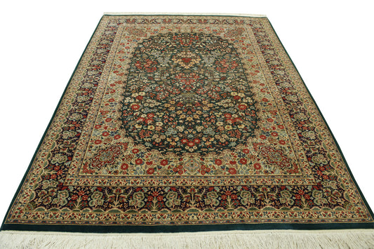 Traditional Kerman Wool Hand Knotted Rug 6X9 - w3071