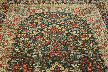 Traditional Kerman Wool Hand Knotted Rug 6X9 - w3071
