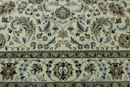 Traditional Fine Nain Wool/silk Hand Knotted Rug 6X9 - w2379