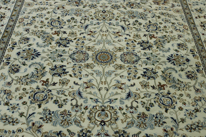 Traditional Fine Nain Wool/silk Hand Knotted Rug 6X9 - w2379