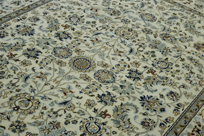 Traditional Fine Nain Wool/silk Hand Knotted Rug 6X9 - w2379