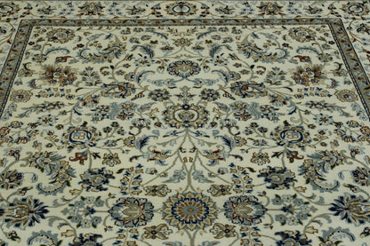 Traditional Fine Nain Wool/silk Hand Knotted Rug 6X9 - w2379