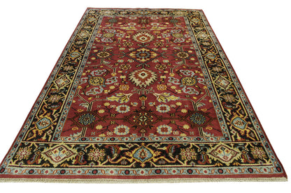 Tribal Floral Serapi Wool Hand Knotted Rug 6X9 - w20269