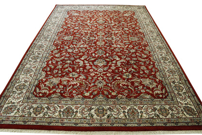 Traditional Indo Heraki Wool Hand Knotted Rug 6X9 - w2234