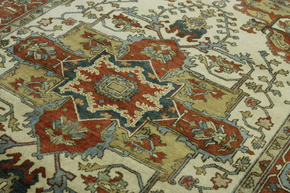 Oushak Antique Sherapi Wool Hand Knotted Rug 6X9 - w20106