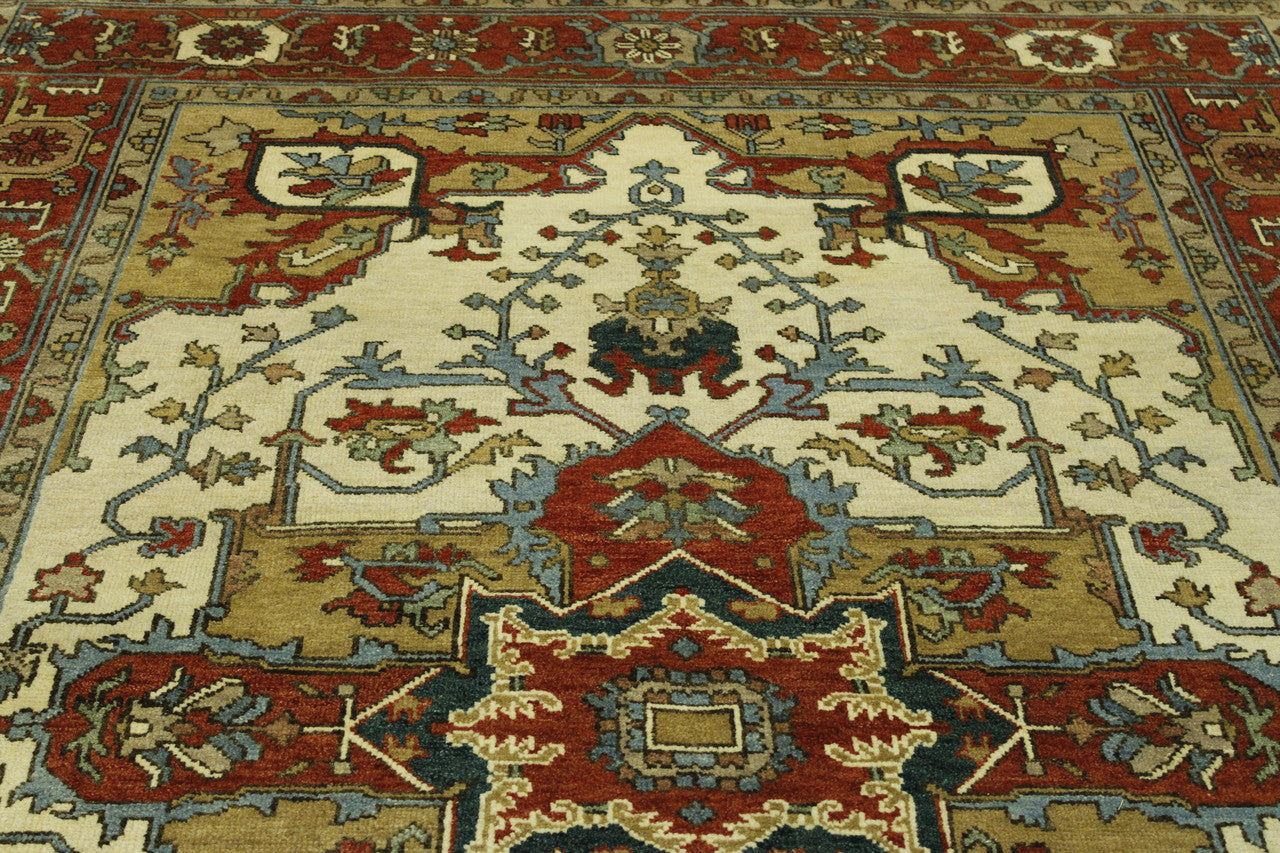 Oushak Antique Sherapi Wool Hand Knotted Rug 6X9 - w20106