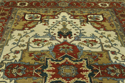 Oushak Antique Sherapi Wool Hand Knotted Rug 6X9 - w20106
