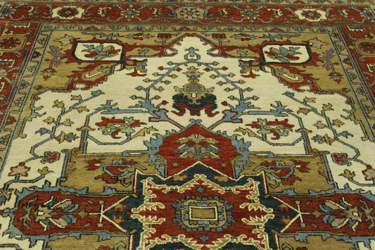 Oushak Antique Sherapi Wool Hand Knotted Rug 6X9 - w20106