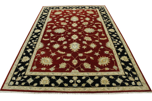 Tribal Agra Zigler Wool Hand Knotted Rug 6X9 - w20124