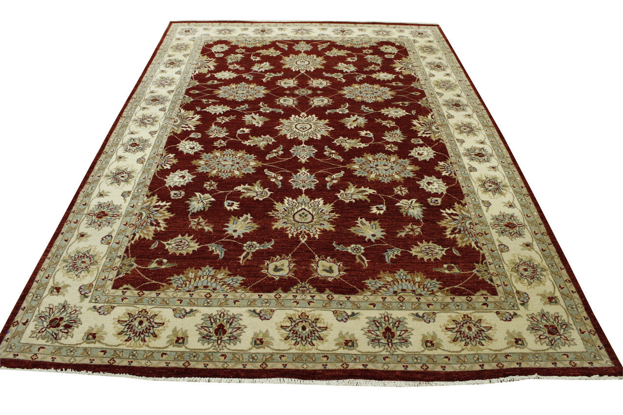 Traditional Agra Zigler Wool Hand Knotted Rug 6X9 - w20125