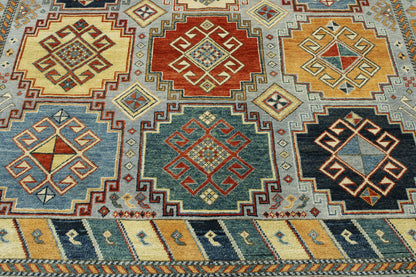 Traditional Khorzin Wool Hand Knotted Rug 6X9 - b-134