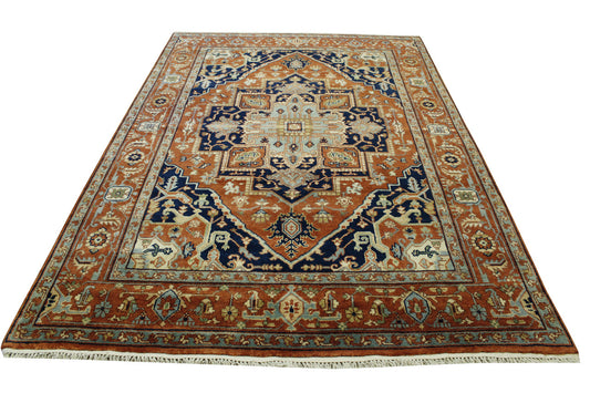 Traditional Antique Sherapi Wool Hand Knotted Rug 6X9 - W20101