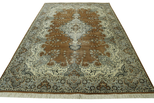 Tribal Vintage Tabriz Wool Hand Knotted Rug 6X9 - w2232