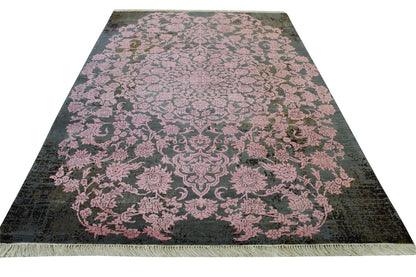 Transitional Broken Design Wool/silk Hand Knotted Rug 6X9 - w2231
