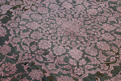 Transitional Broken Design Wool/silk Hand Knotted Rug 6X9 - w2231
