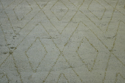 Tribal Moroccan Diamond Pattern Viscose Hand Knotted Rug 6X9 - w2218