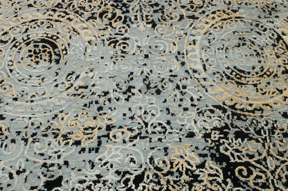 Transitional Broken Design Wool/silk Hand Knotted Rug 6X9 - w2229